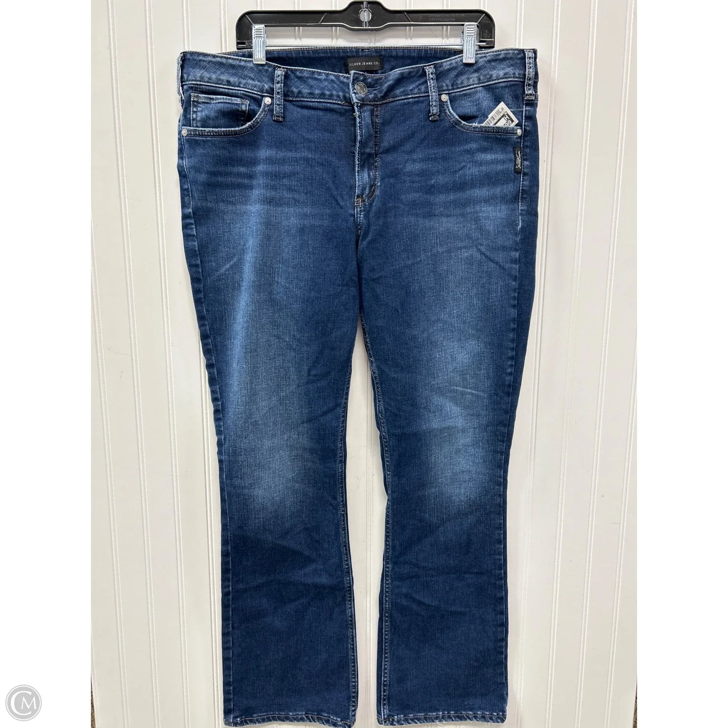 Jeans Boot Cut By Silver In Blue Denim, Size: 18