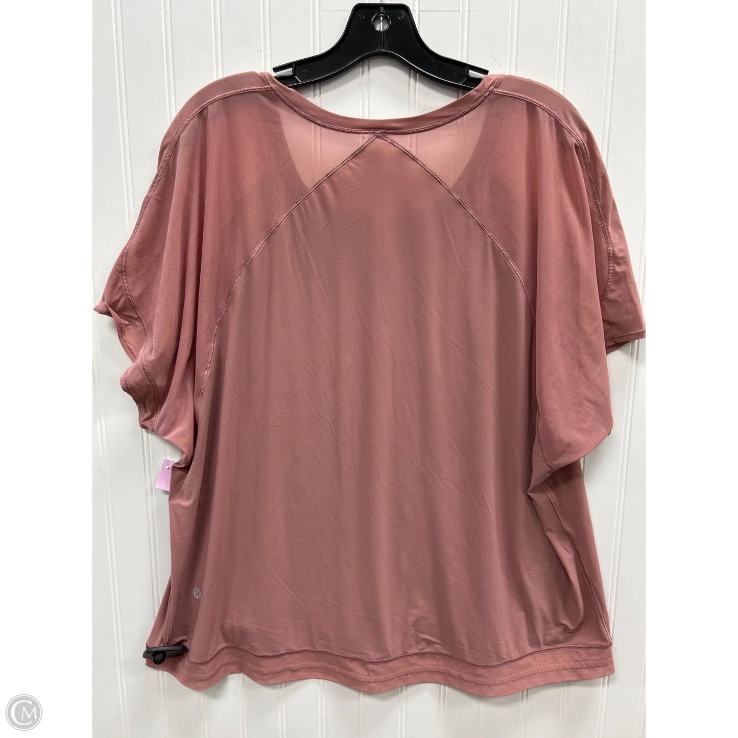 Athletic Top Short Sleeve By Lululemon In Pink, Size: 10