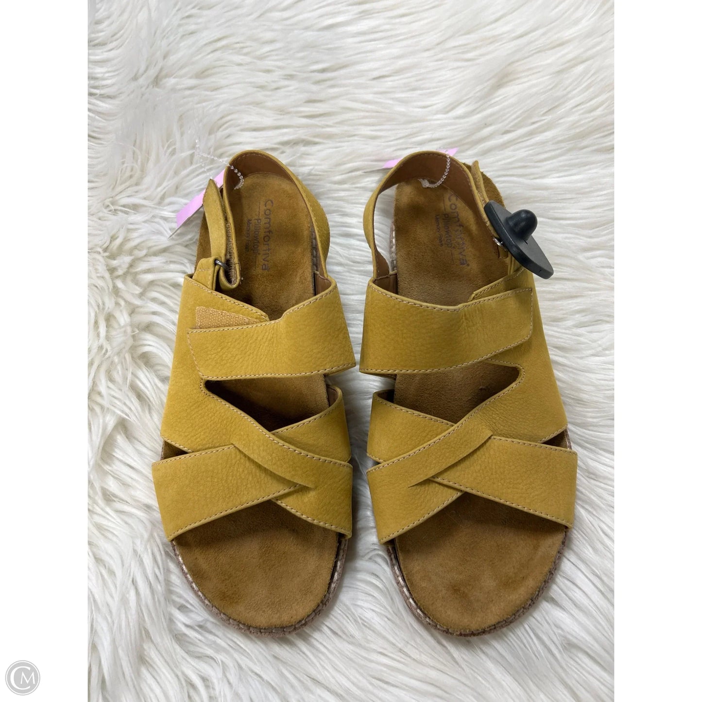 Sandals Flats By Comfortiva In Yellow, Size: 11