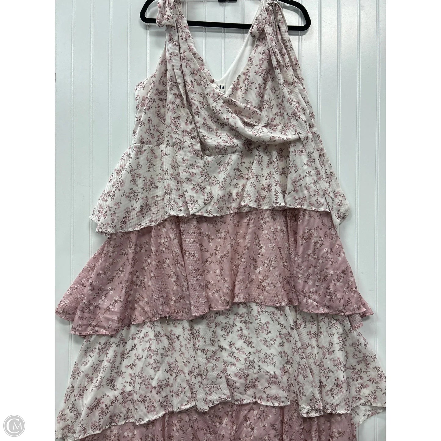 Dress Casual Maxi By Arula In Pink & White, Size: 2x