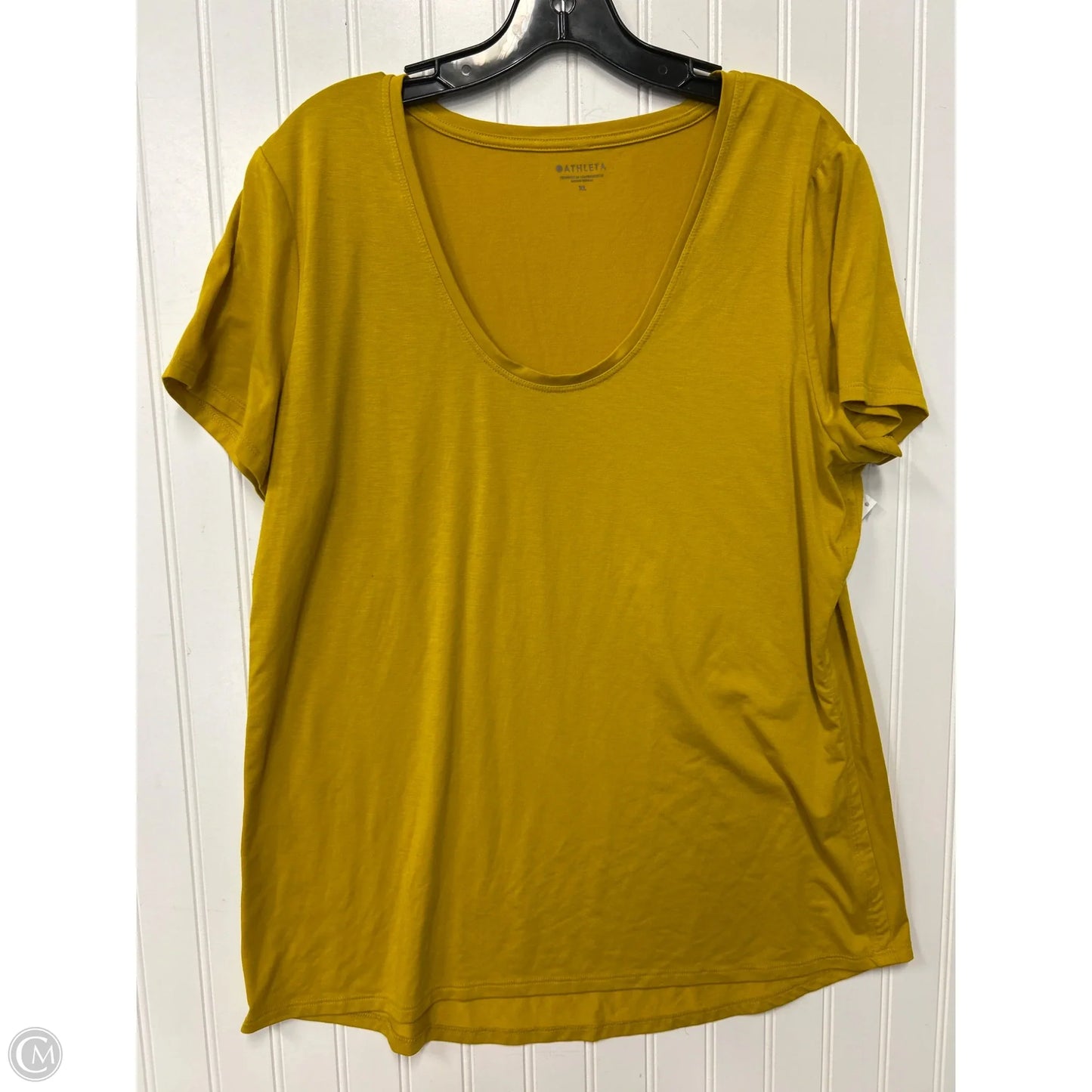 Athletic Top Short Sleeve By Athleta In Yellow, Size: Xl