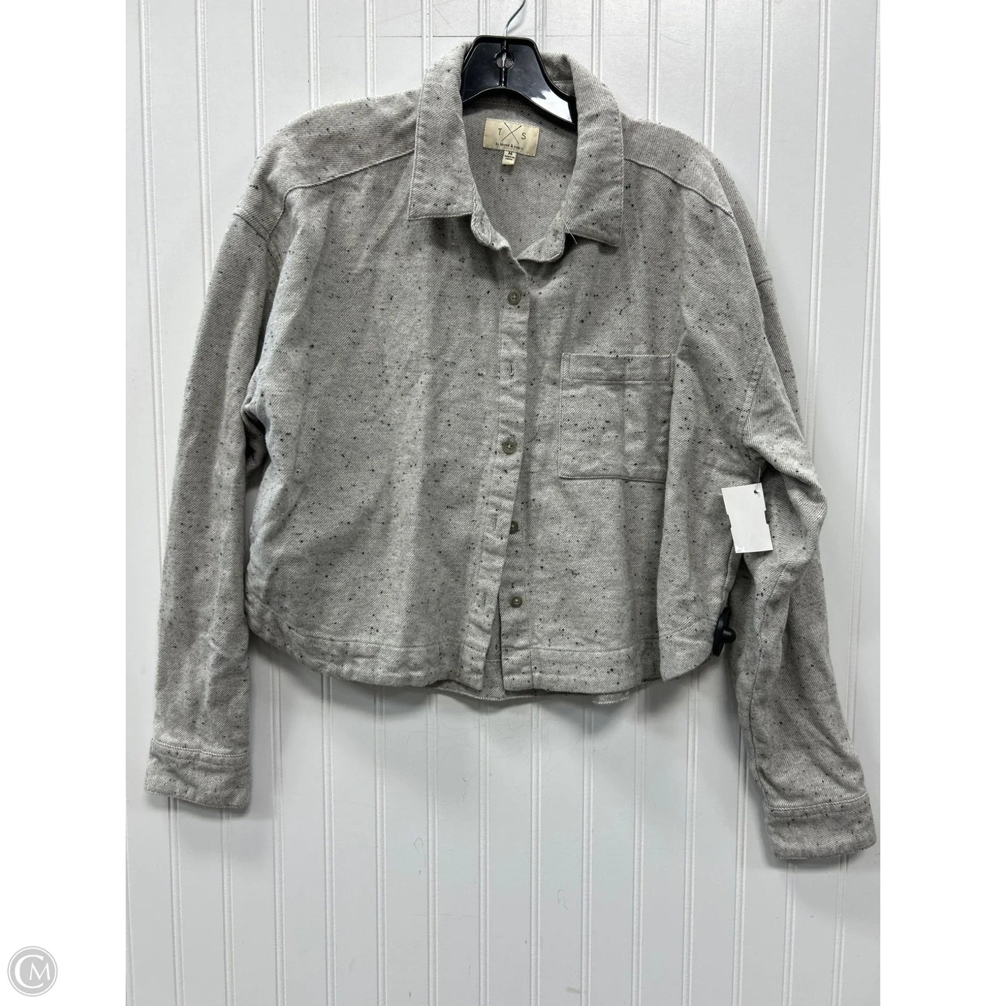 Top Long Sleeve By Thread And Supply In Grey, Size: M