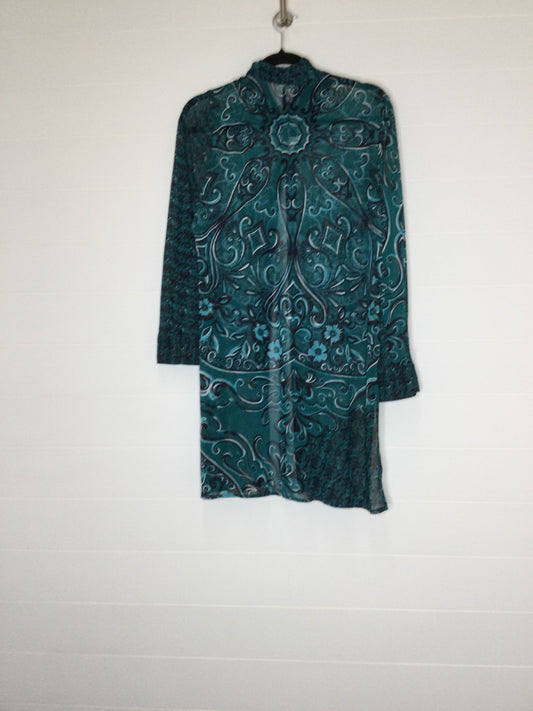 Teal Tunic Long Sleeve Chicos, Size L
