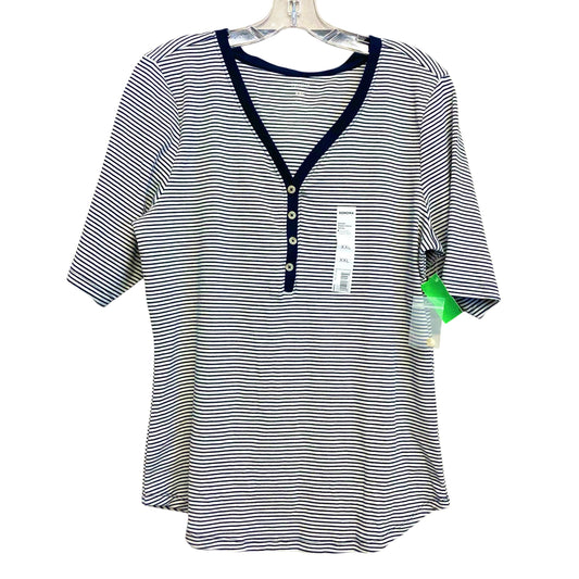 Top Ss By Sonoma In Blue Denim, Size:1X