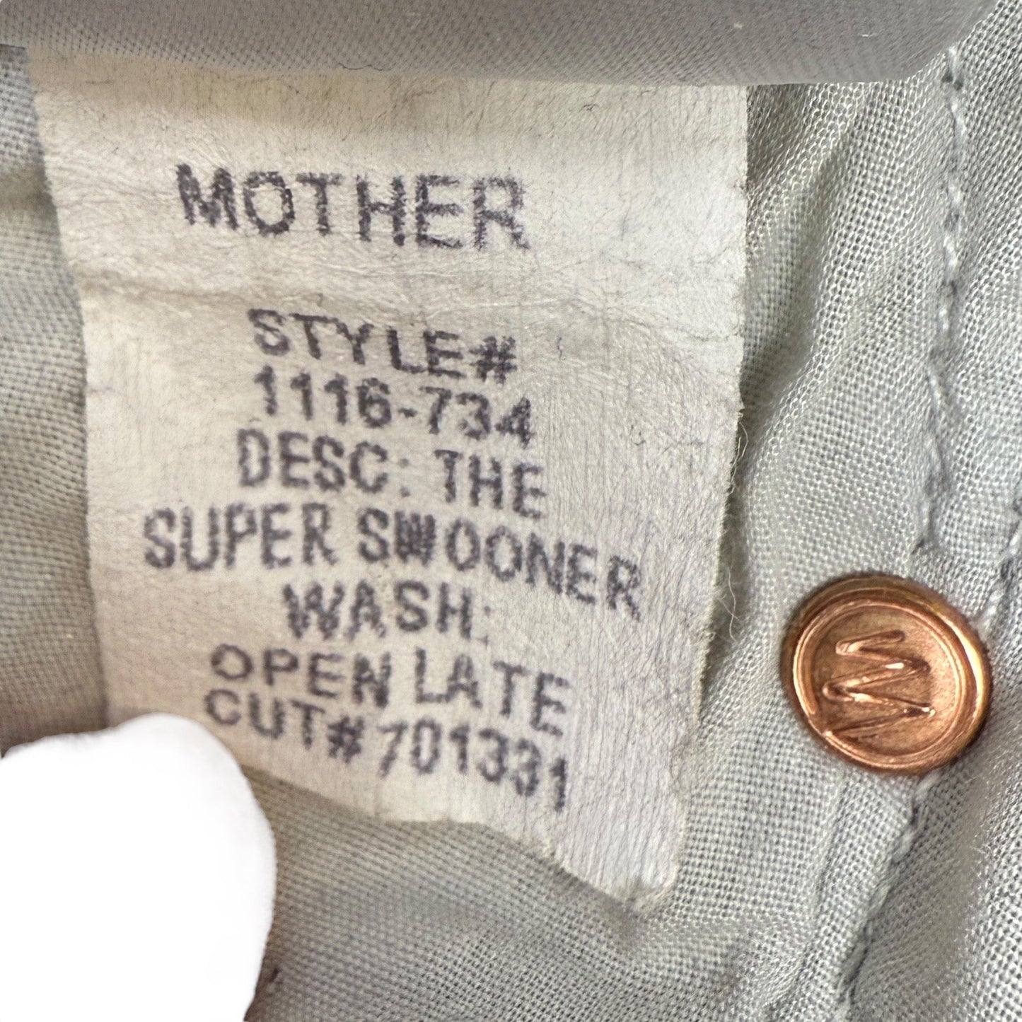 The Super Swooner Jeans Designer By Mother In Open Late Wash, Size: 2/26