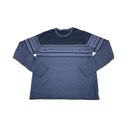 Athletic Top Ls Collar By Lululemon In Black & Grey, Size:M