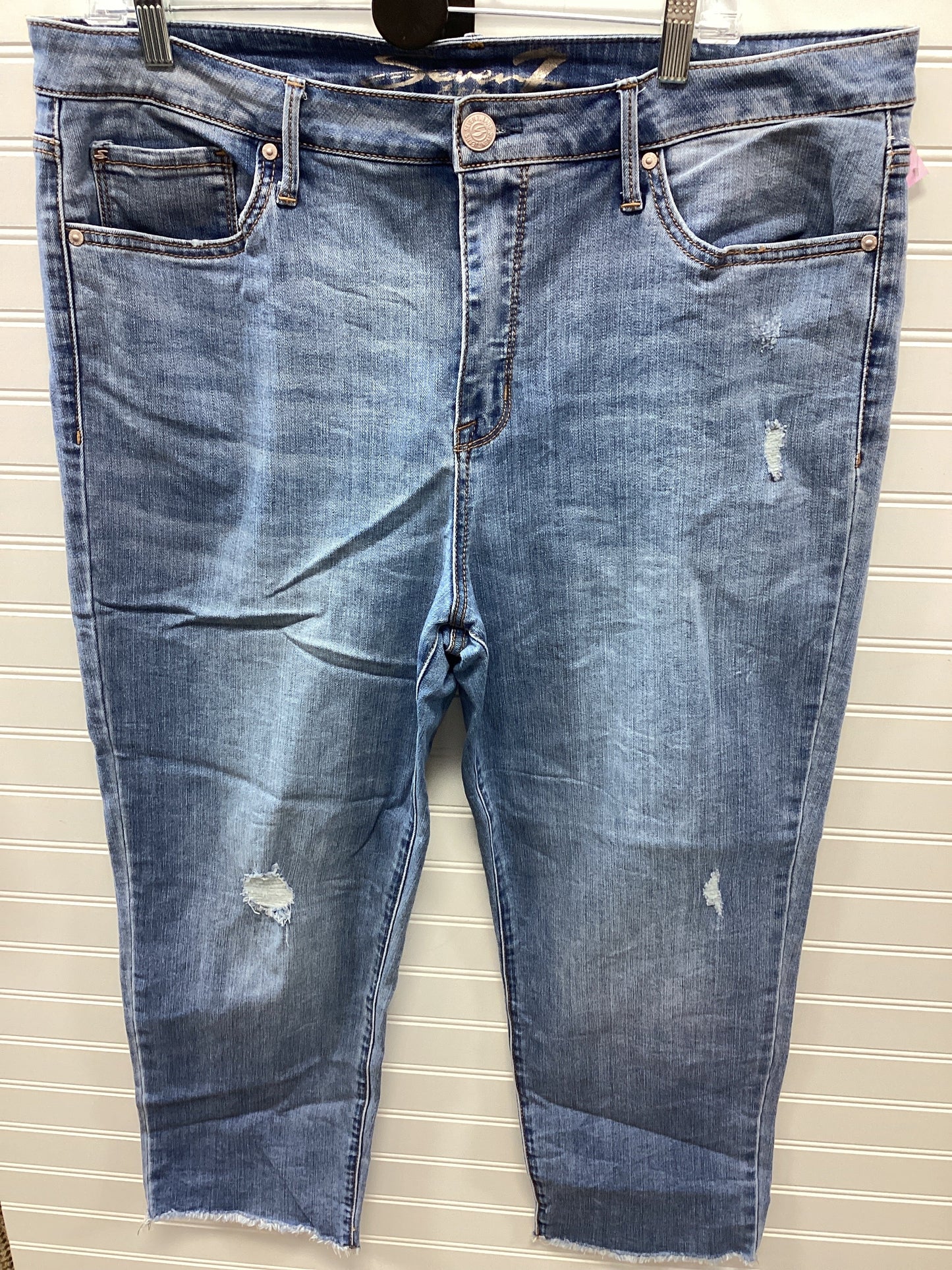 Jeans Straight By Seven 7 In Blue Denim, Size:16