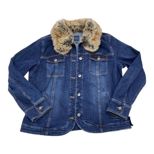 Jacket Denim By J. Jill In Blue Denim, Size:M