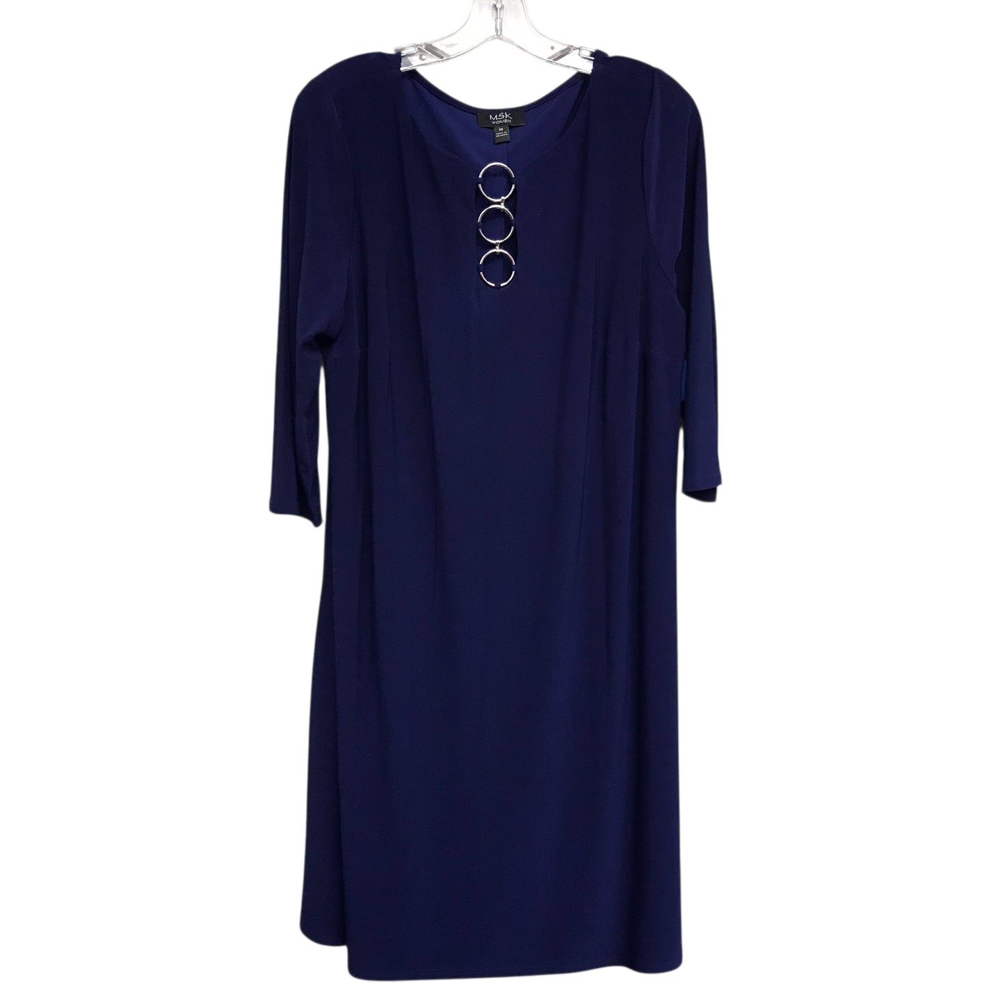 Dress Work By Msk In Blue, Size:1X