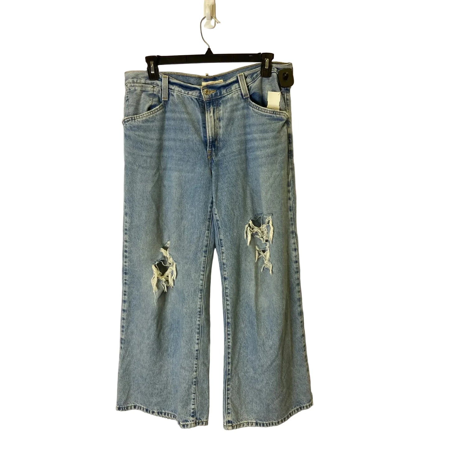 Jeans Wide Leg By Levis In Blue Denim, Size: 12