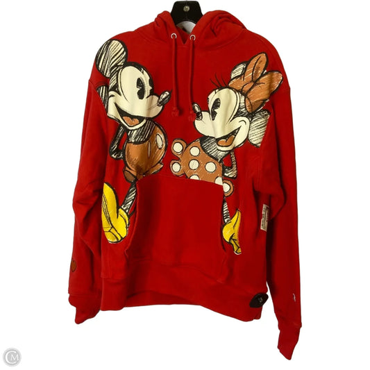 Sweatshirt Hoodie By Champion In Red, Size: L