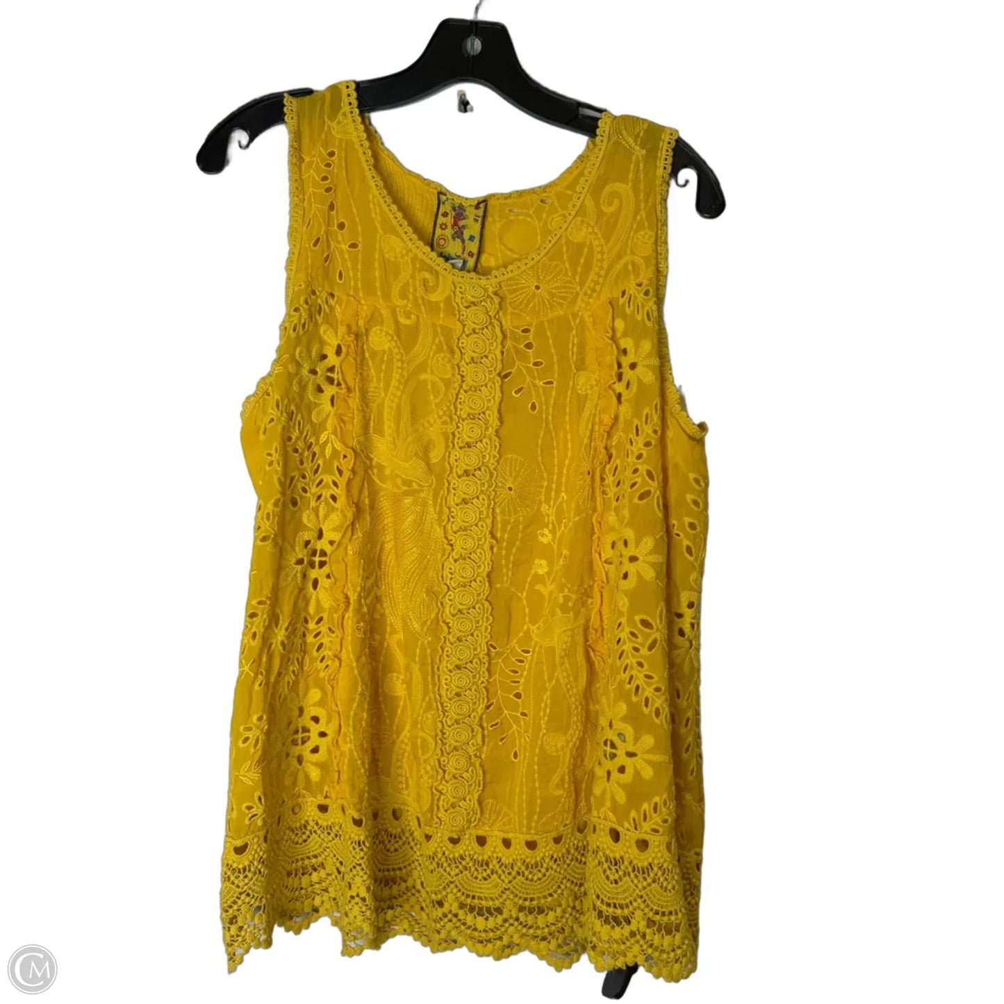Blouse Sleeveless By Johnny Was In Yellow, Size: M