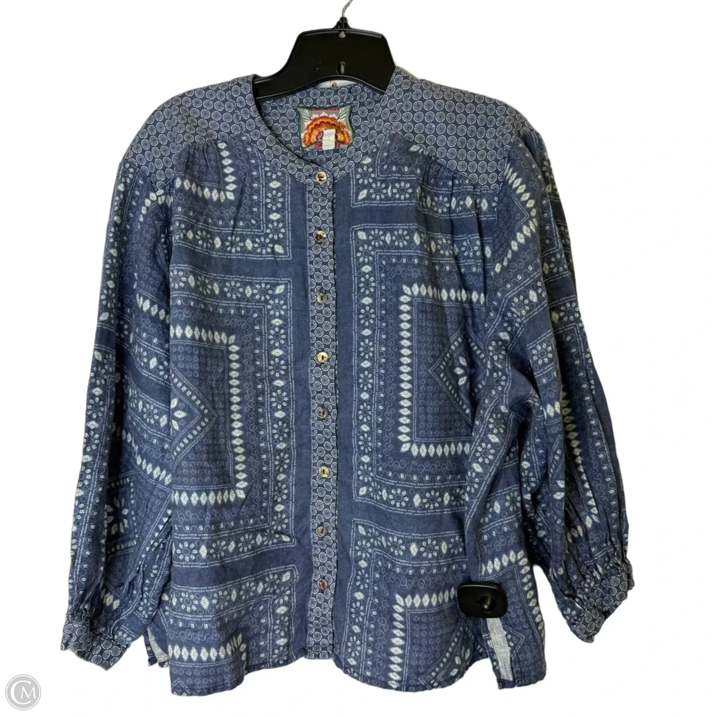 Top Long Sleeve By Johnny Was In Blue, Size: M