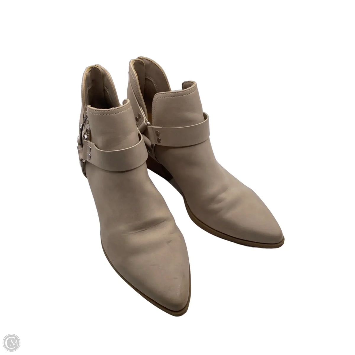 Boots Ankle Heels By Dv In Cream, Size: 9.5