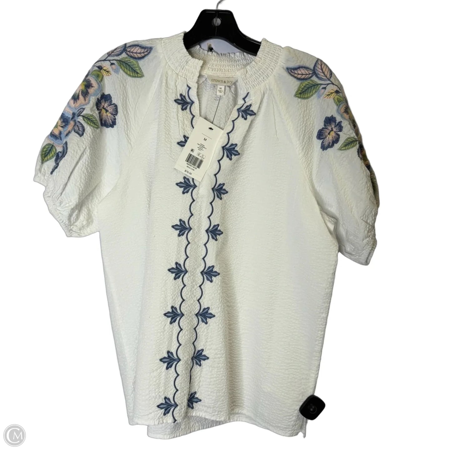 Top Short Sleeve By Crown And Ivy In White, Size: M