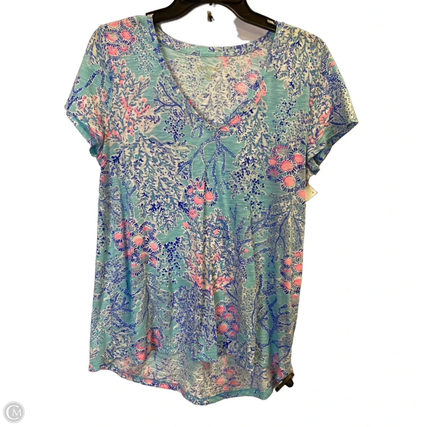 Top Short Sleeve By Cmb In Blue, Size: S