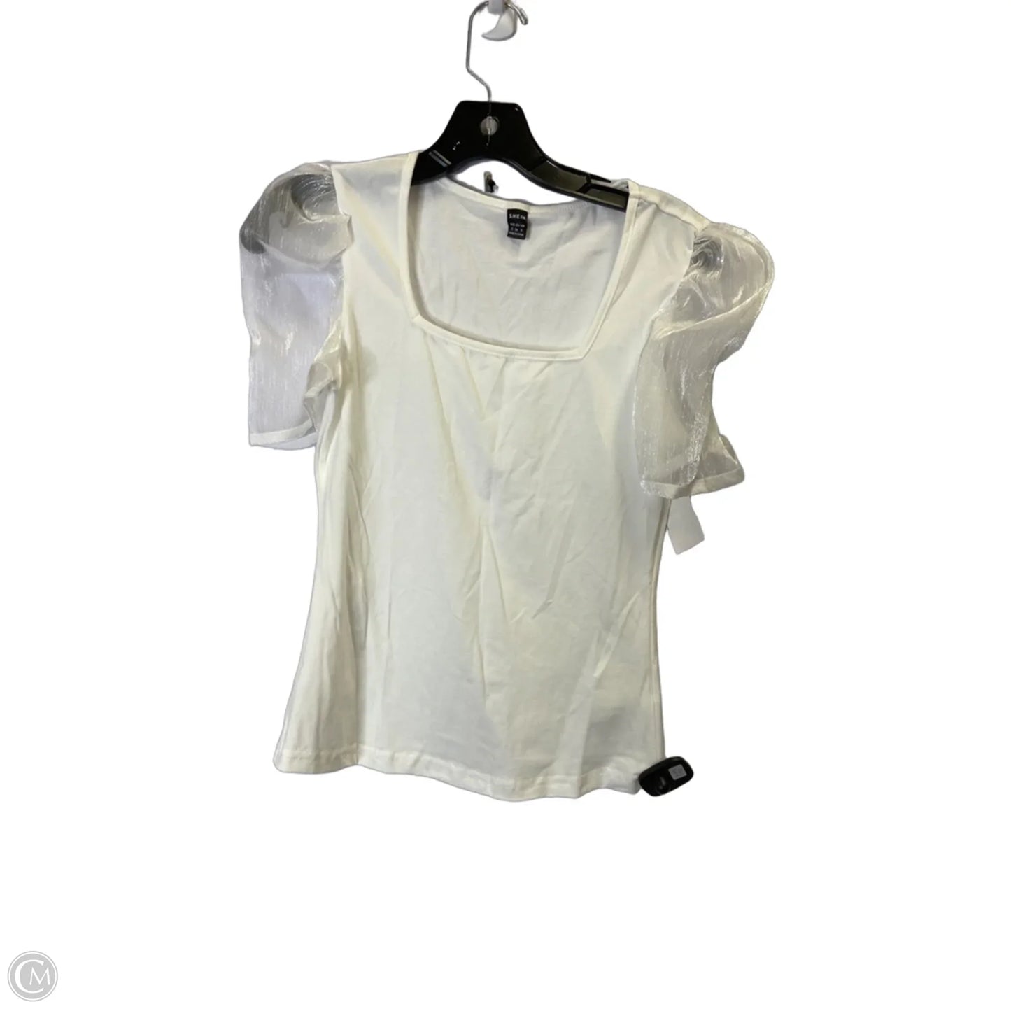 Top Short Sleeve By Shein In White, Size: 4
