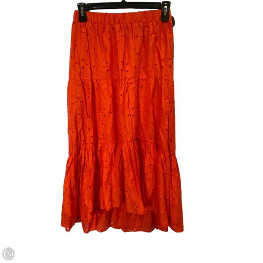 Skirt Midi By Ann Taylor In Orange, Size: S