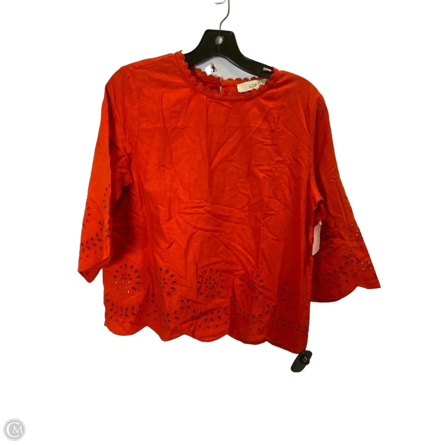 Top Short Sleeve By Loft In Orange, Size: S