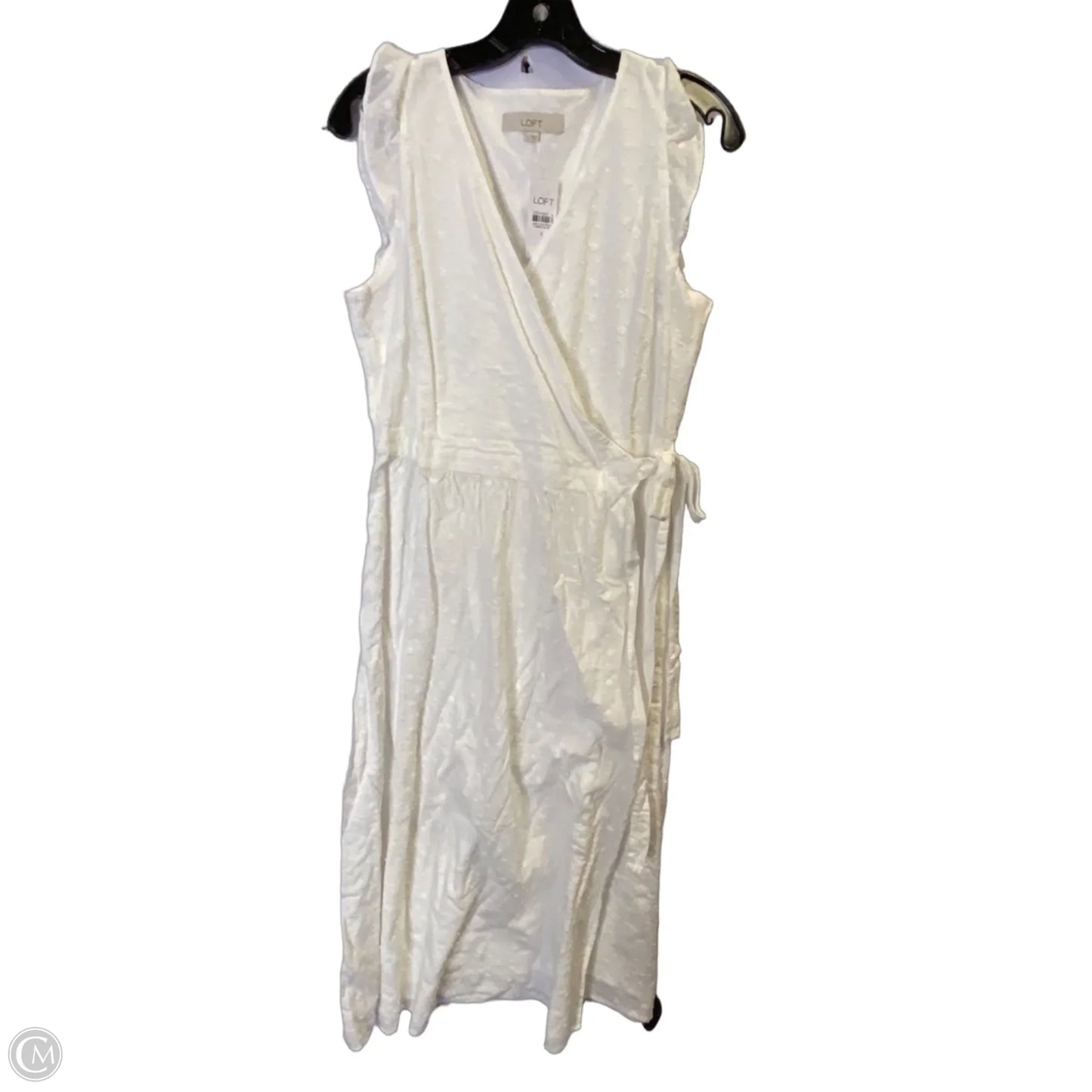 Dress Casual Midi By Loft In White, Size: S