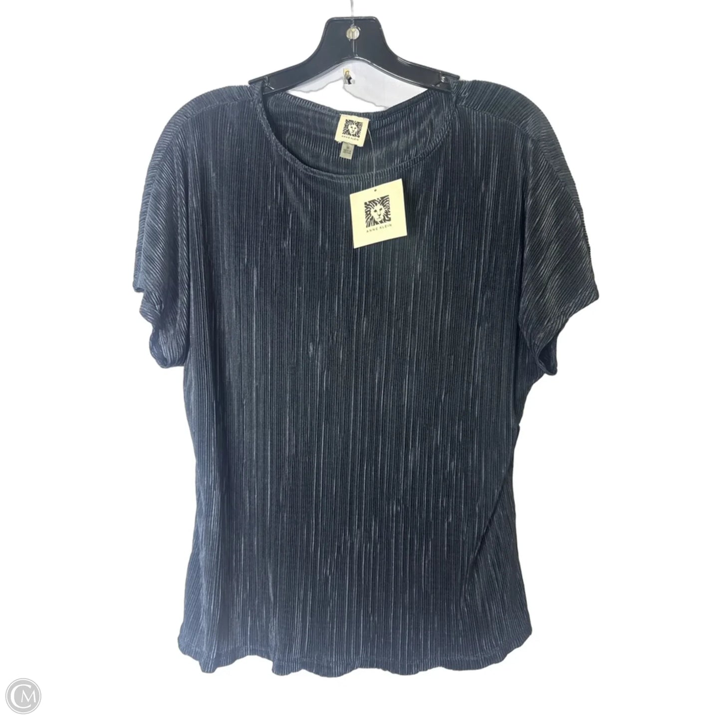 Blouse Short Sleeve By Anne Klein In Navy, Size: M