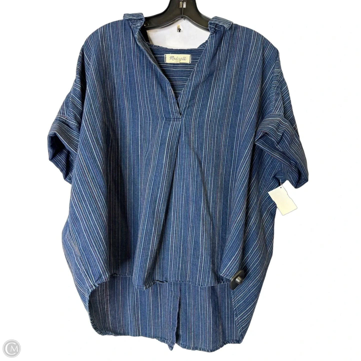 Top Short Sleeve By Madewell In Blue, Size: L