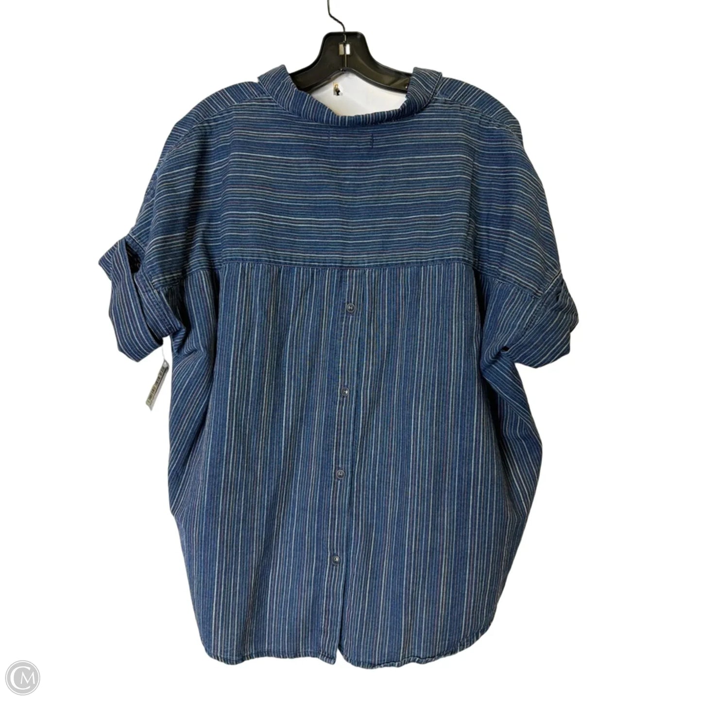 Top Short Sleeve By Madewell In Blue, Size: L