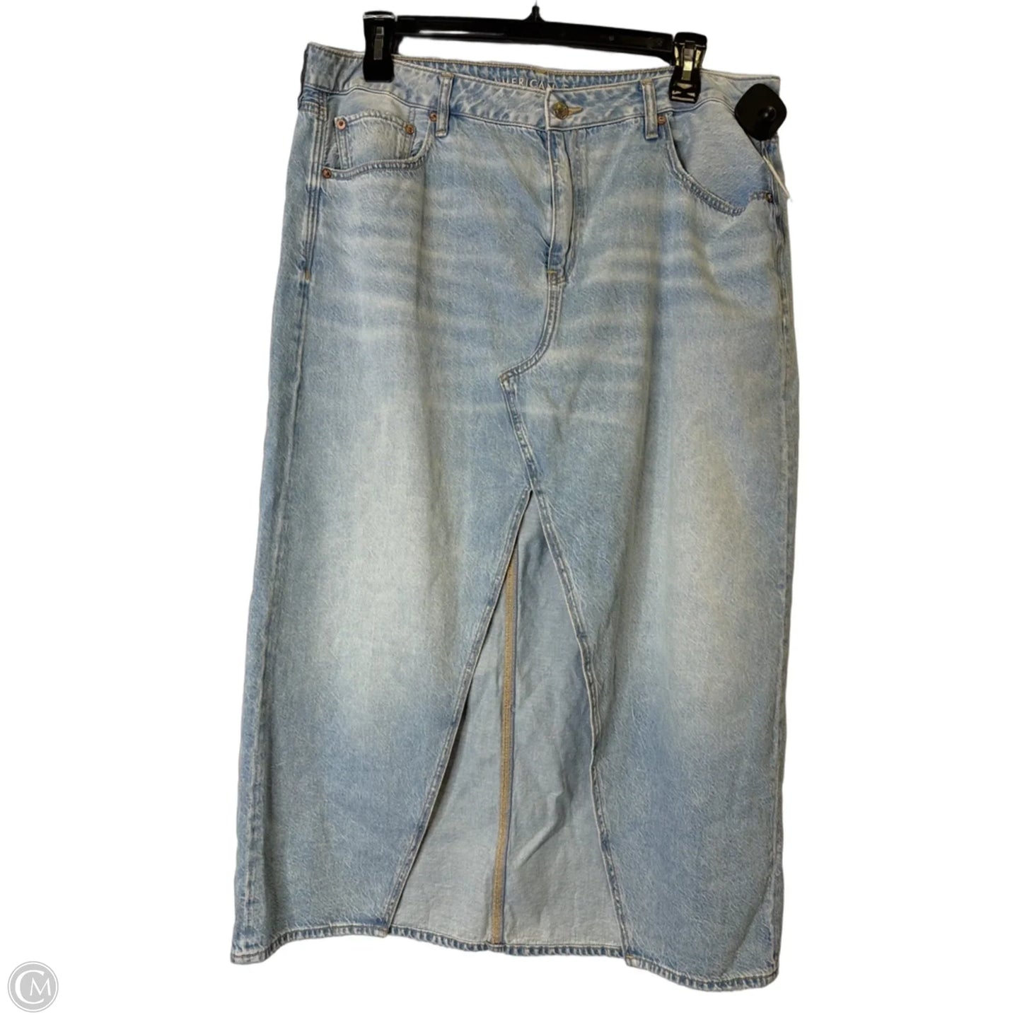 Skirt Midi By American Eagle In Blue Denim, Size: 18