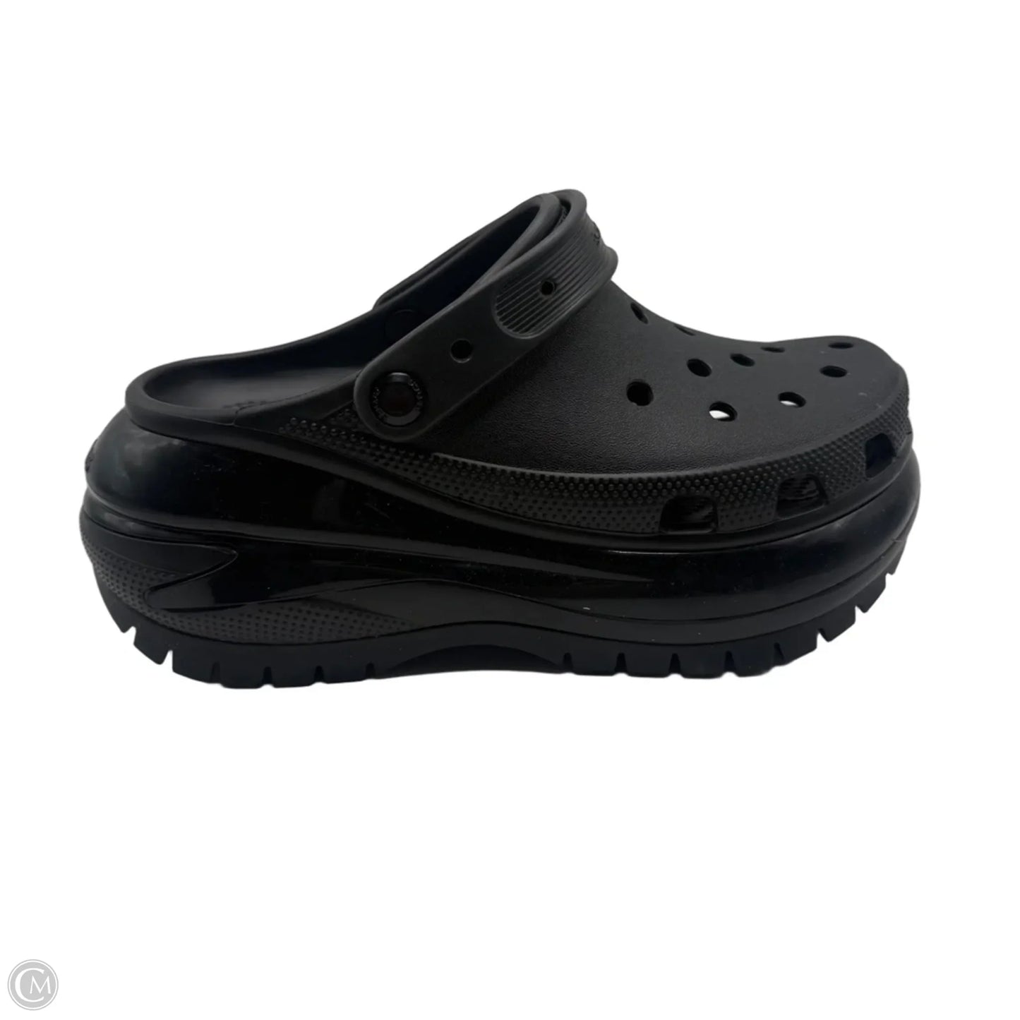 Sandals Heels Platform By Crocs In Black, Size: 9