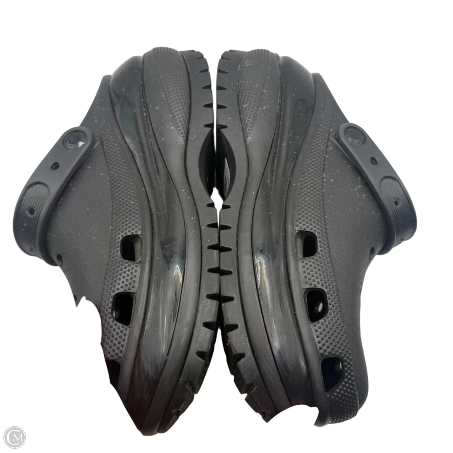 Sandals Heels Platform By Crocs In Black, Size: 9