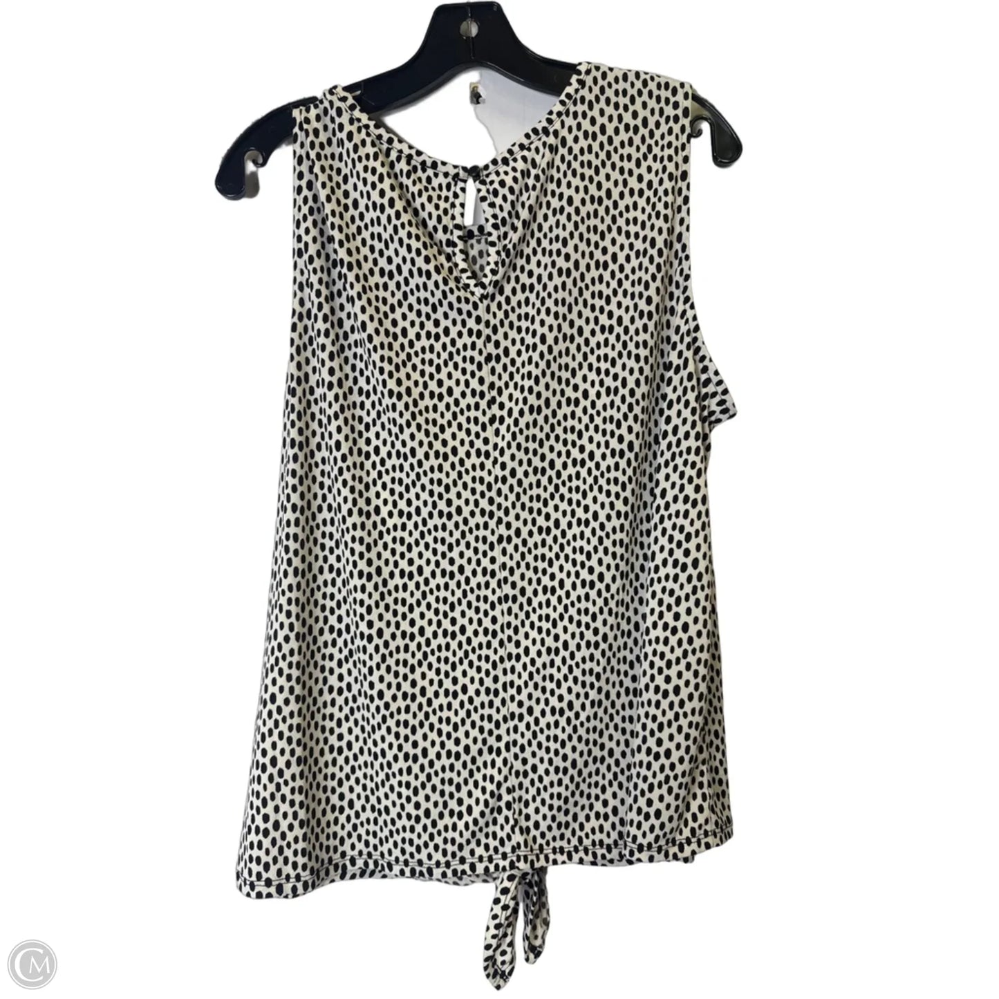 Top Sleeveless By Adrianna Papell In Black & White, Size: Xl