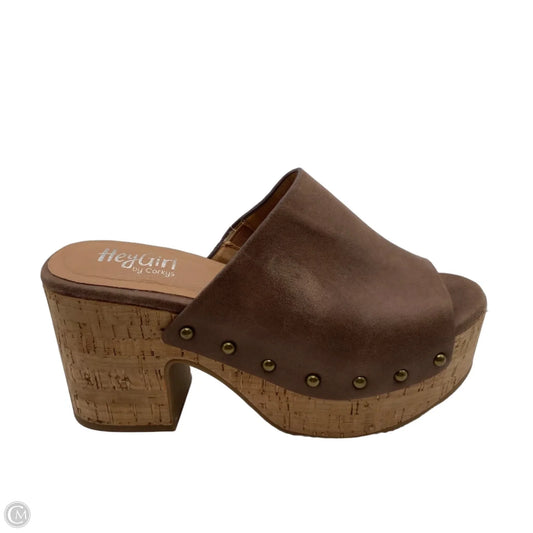 Shoes Heels Block By Corkys In Brown, Size: 8