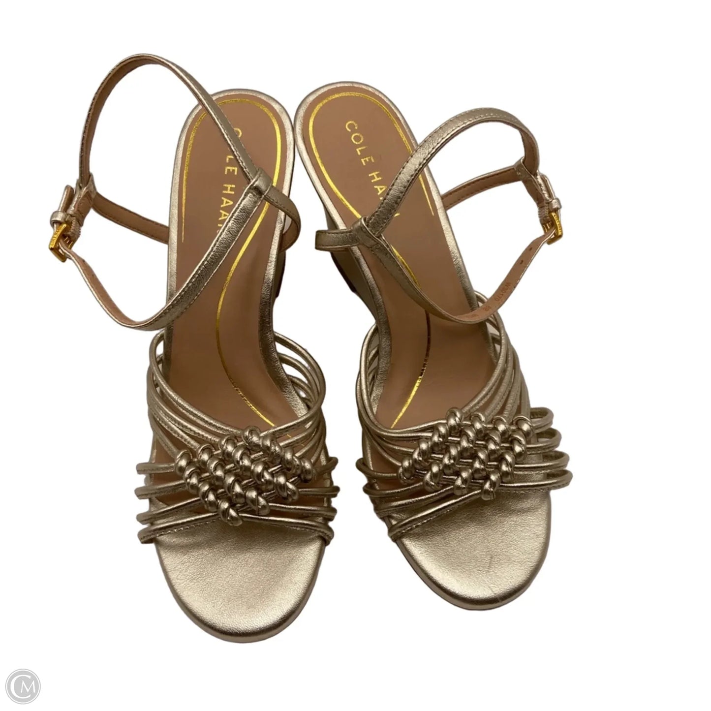 Sandals Heels Wedge By Cole-haan In Gold, Size: 8