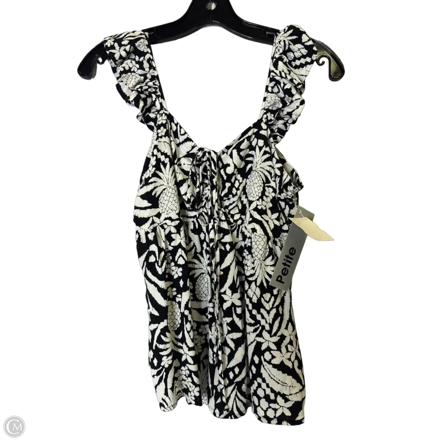 Top Sleeveless By Loft In Black & White, Size: Sp