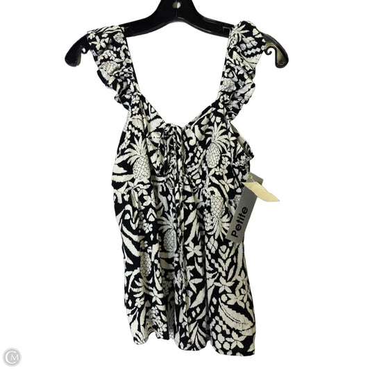 Top Sleeveless By Loft In Black & White, Size: Sp