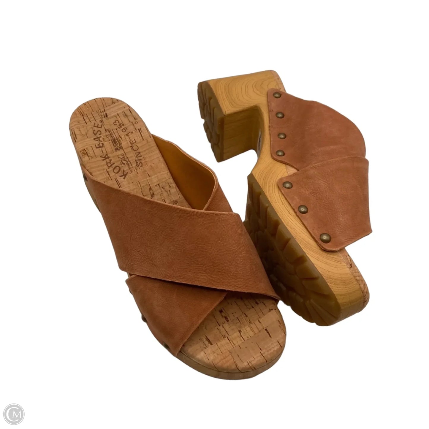 Sandals Heels Wedge By Kork Ease In Brown, Size: 7