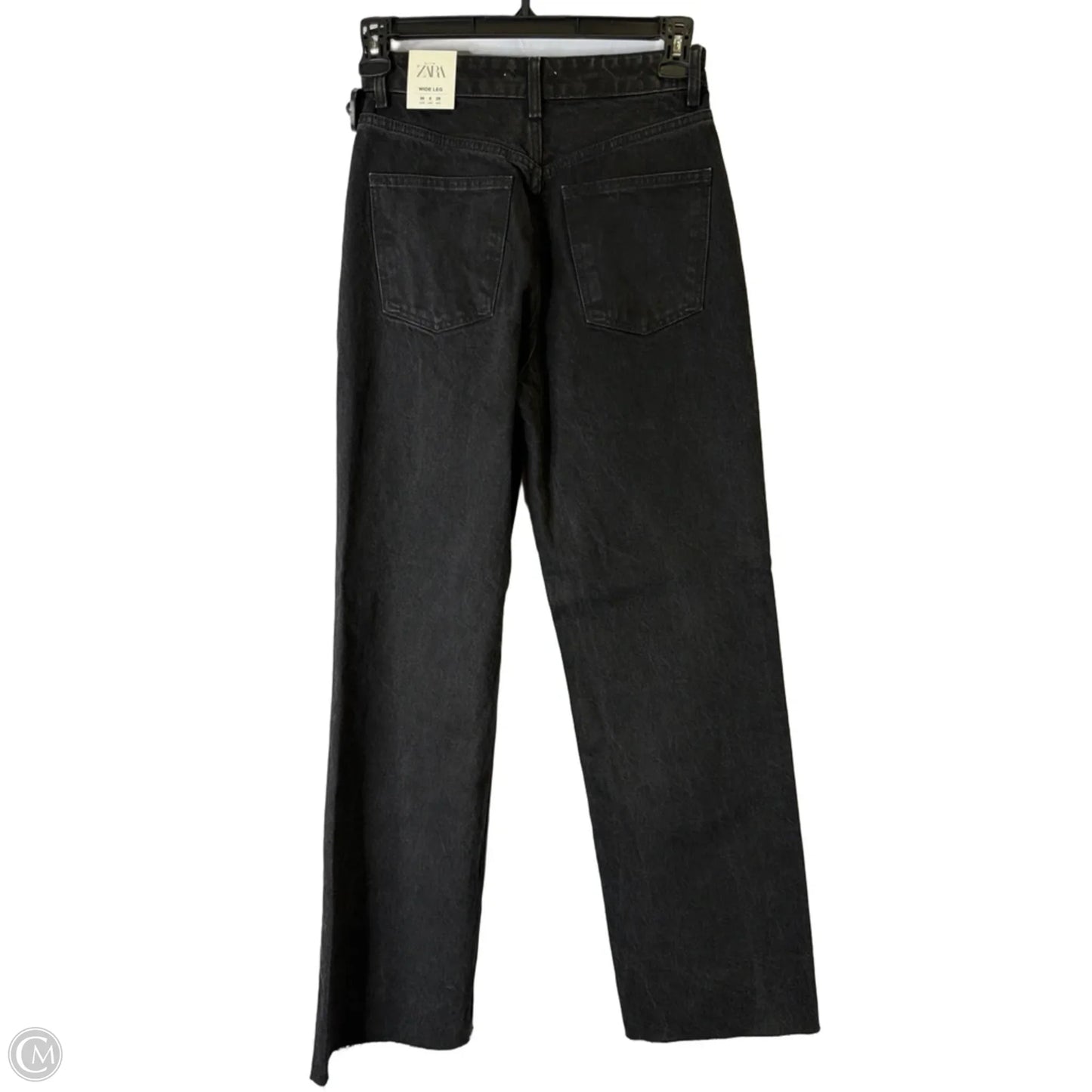 Jeans Straight By Zara In Black Denim, Size: 6