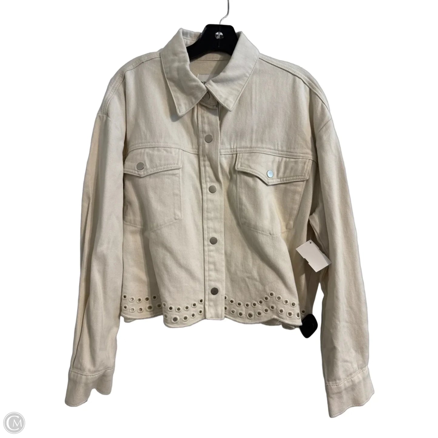 Jacket Denim By Dr2 In Cream Denim, Size: L