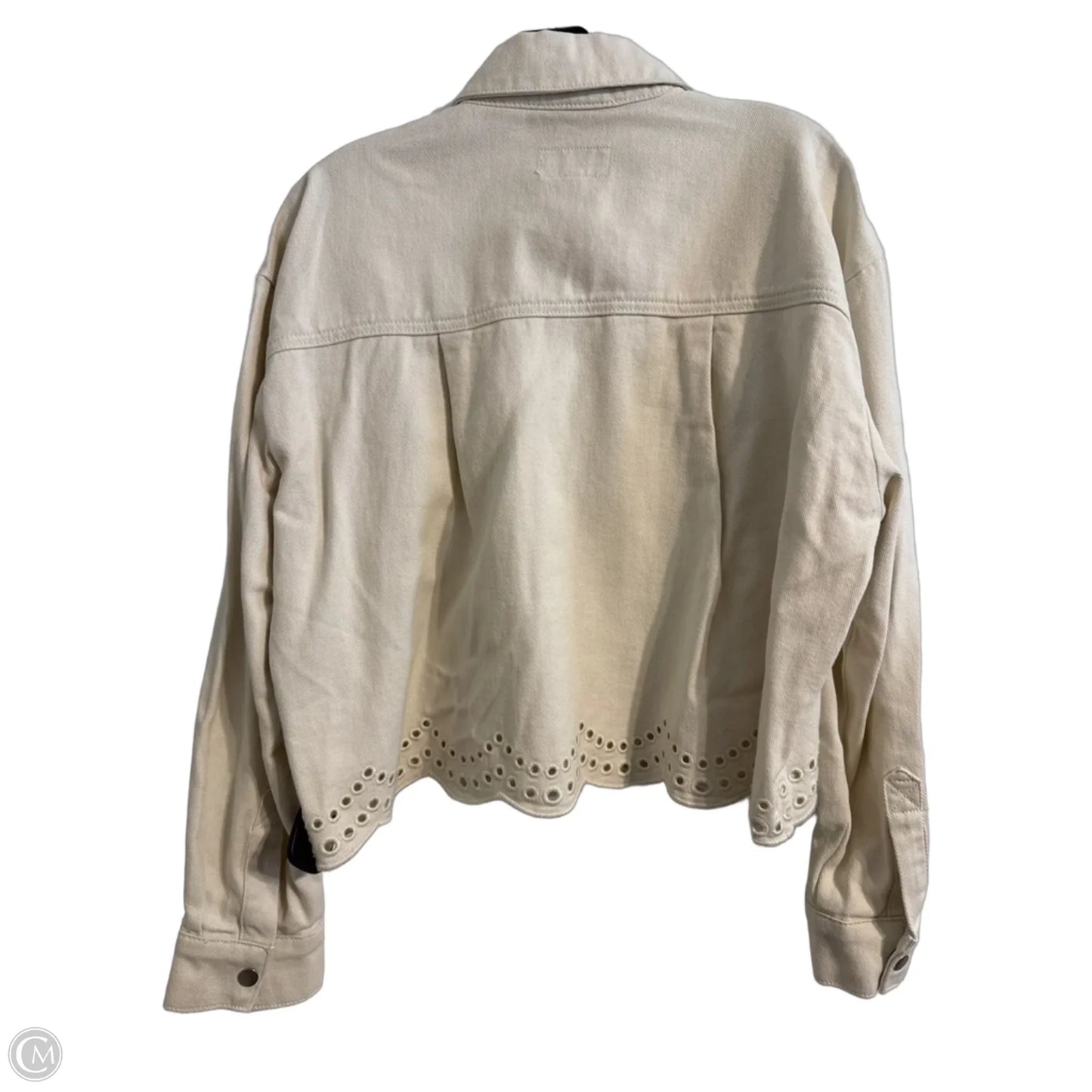 Jacket Denim By Dr2 In Cream Denim, Size: L
