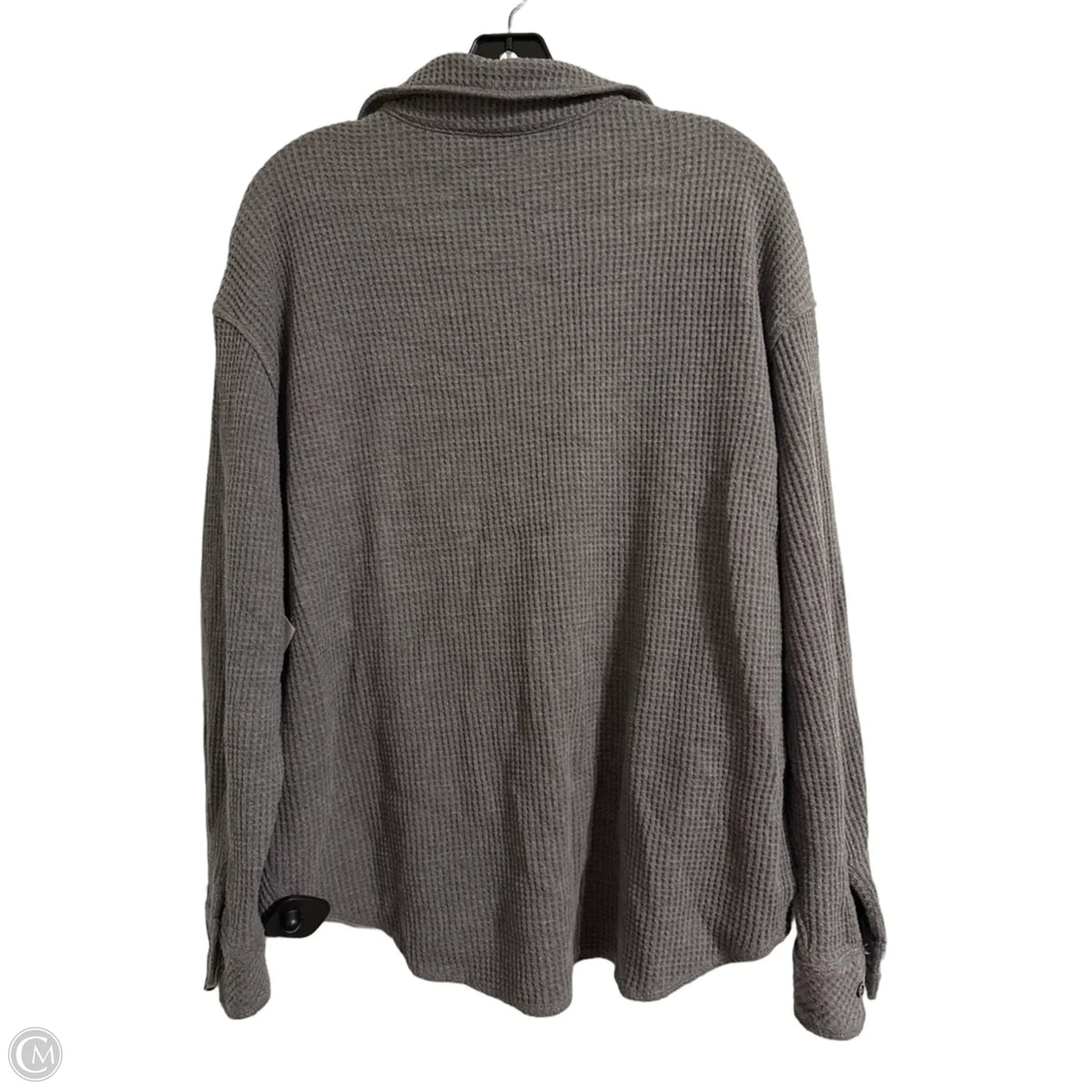 Jacket Shirt By Clothes Mentor In Grey, Size: L