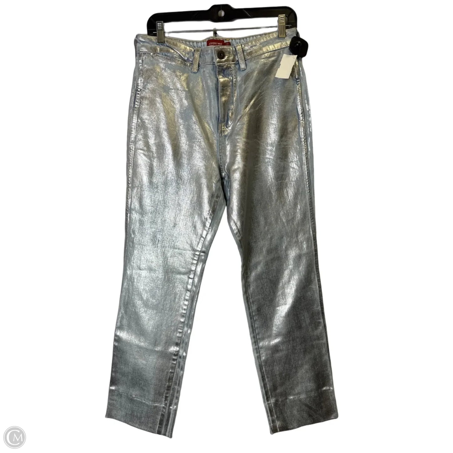 Jeans Straight By Johnny Was In Silver, Size: 8