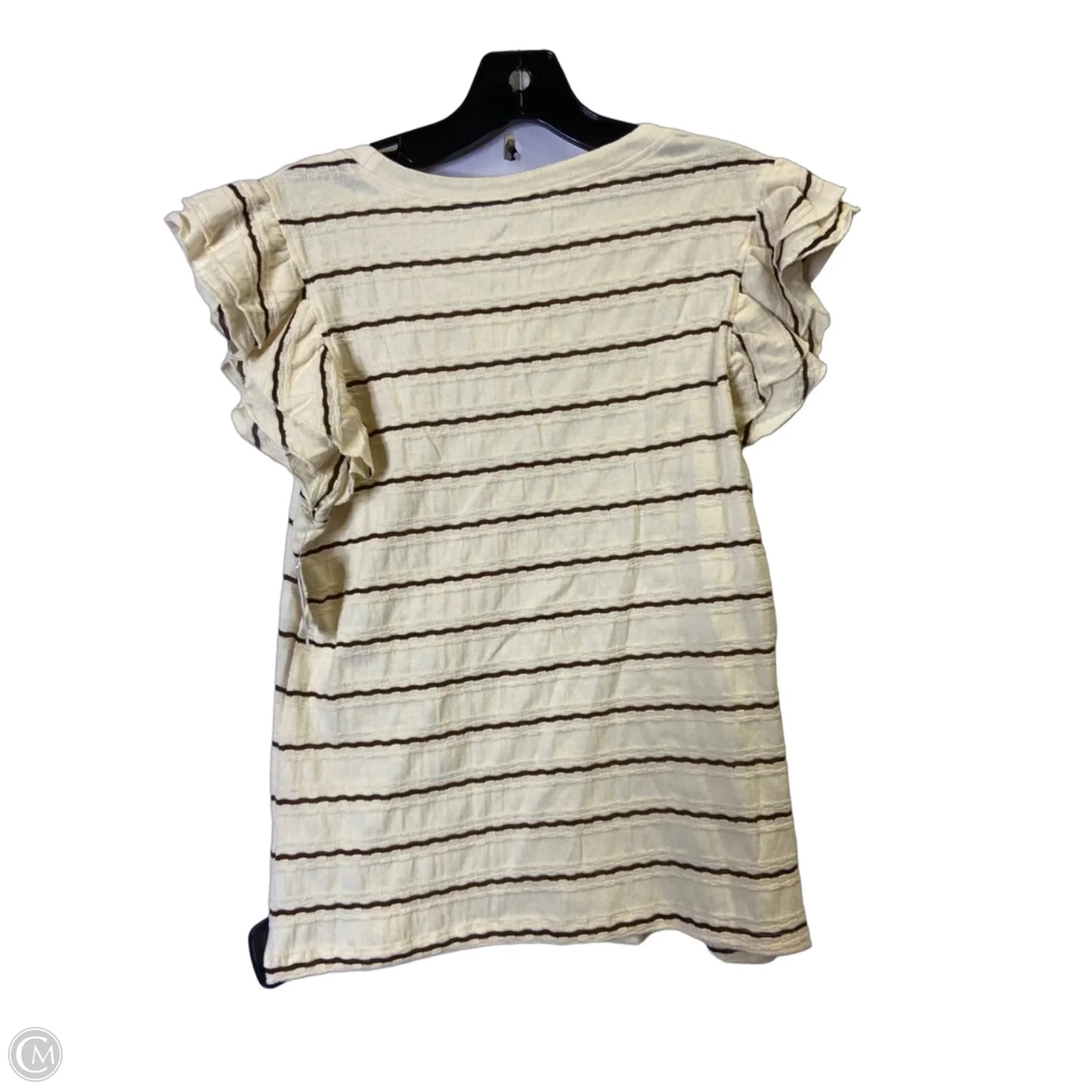 Top Short Sleeve By Cato In Cream, Size: M