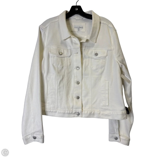 Jacket Denim By Loft In Cream Denim, Size: Xl