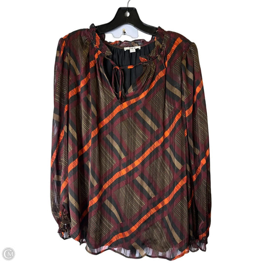 Blouse Long Sleeve By Bar Iii In Multi-colored, Size: 1x