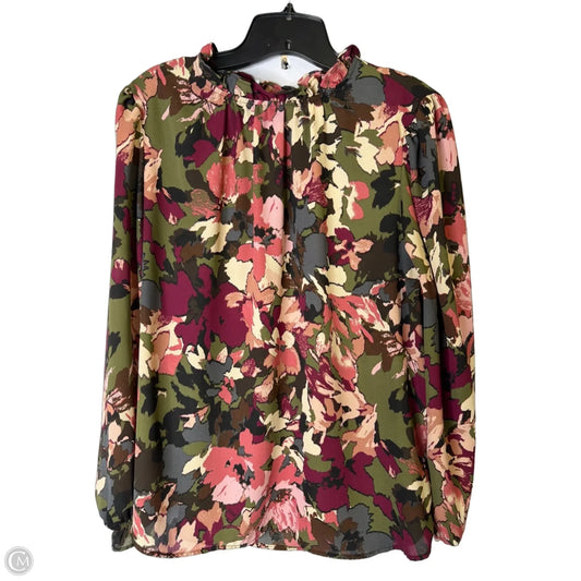 Blouse Long Sleeve By Anne Klein In Multi-colored, Size: Xl