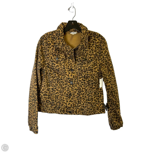 Jacket Denim By Time And Tru In Animal Print, Size: M