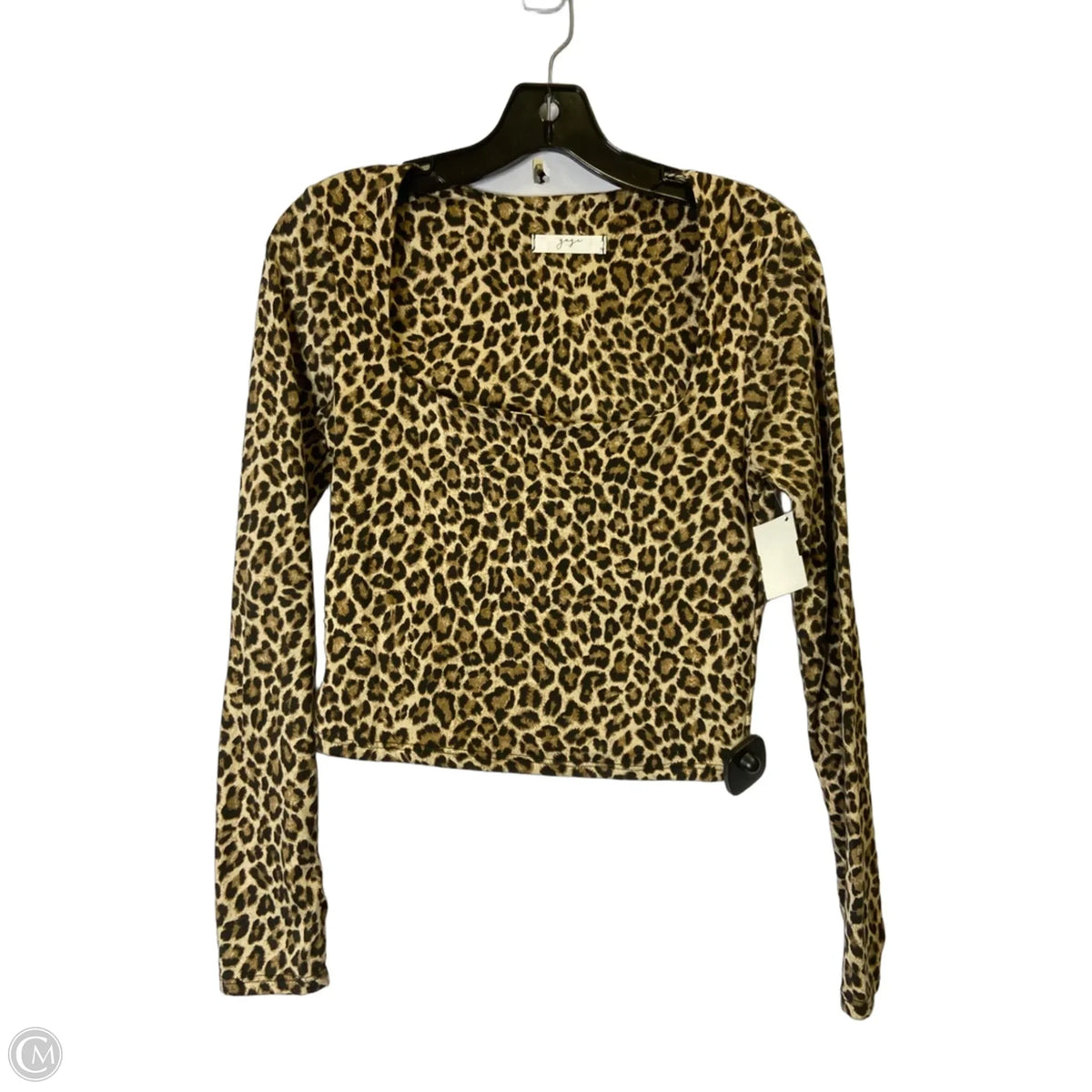 Top Long Sleeve Basic By Gaze In Animal Print, Size: M