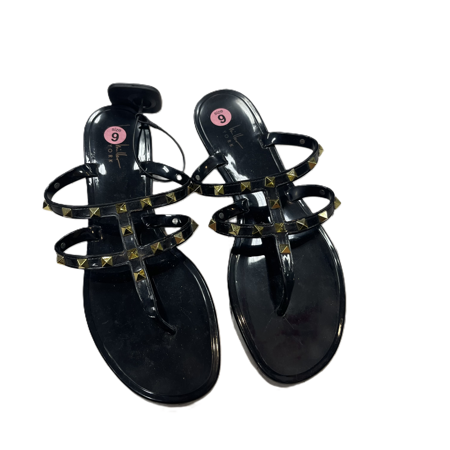 Black Sandals Flats By Nicole By Nicole Miller, Size: 9