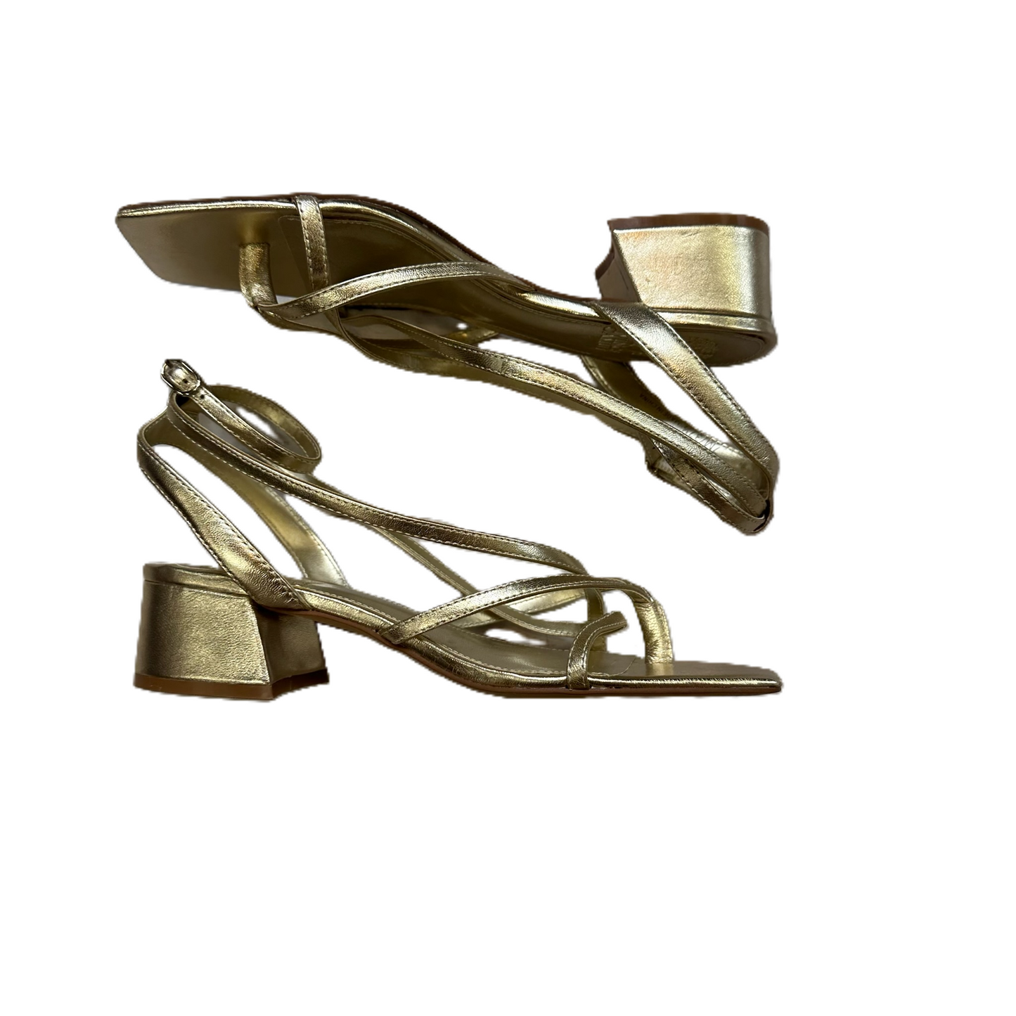 Gold Shoes Heels Block By Vince Camuto, Size: 7