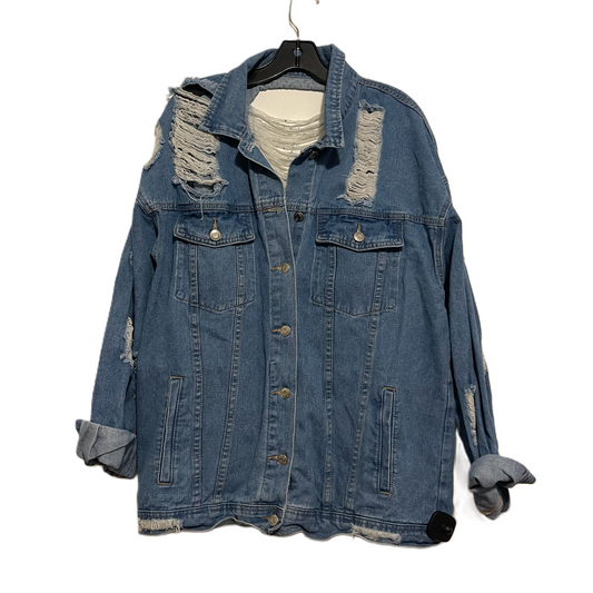 Jacket Denim By Shein In Blue Denim, Size: L